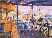 Konstantin Korovin Pier in Gurzuf oil on canvas